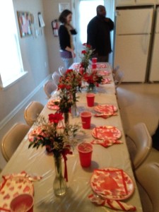 The table is all set and ready for the guests of honor